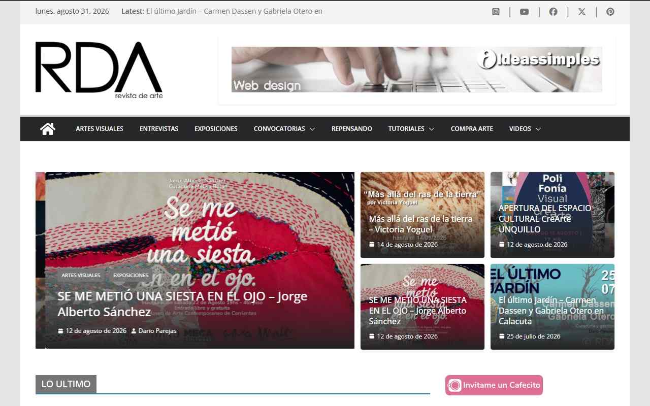 Venta de Arte — portada del sitio web institucional
